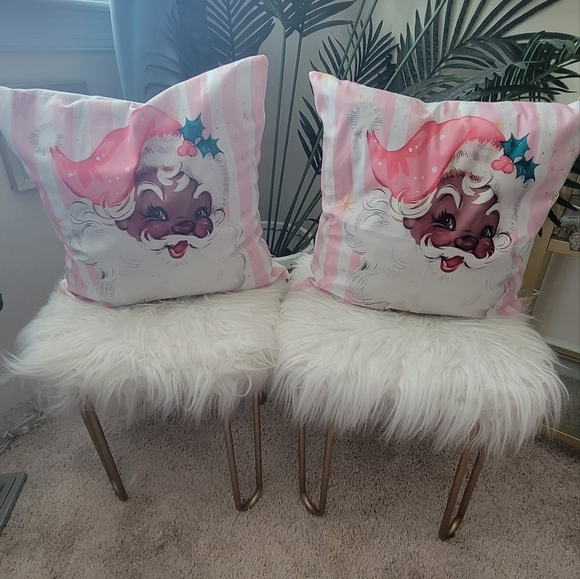 Vintage Brown Santa Claus Christmas Pillow Covers - Set of 2 covers only! - Picture 2 of 7